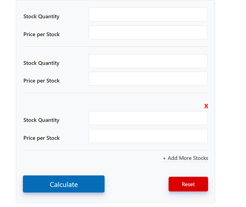 stock average calculator